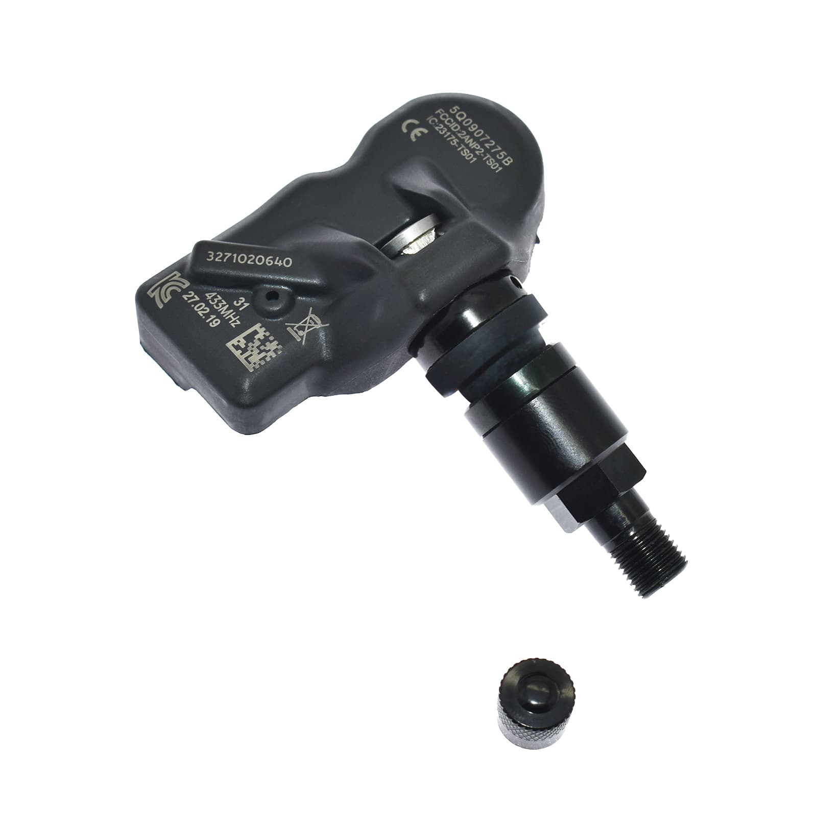 Tire Pressure Sensor 5Q0907275B Black Powered